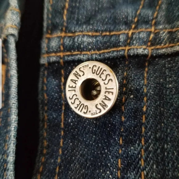 SOLD! Guess Vintage Authentic Original Jean Jacket 100% Cotton Women's Size L - Picture 6 of 15
